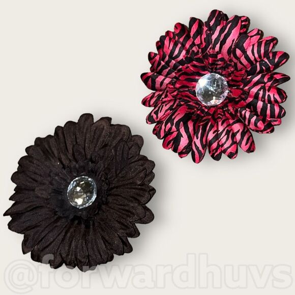 ☑️ Bundle Sale 3 for $15 | Large Floral Barrettes x 2 - Picture 1 of 8